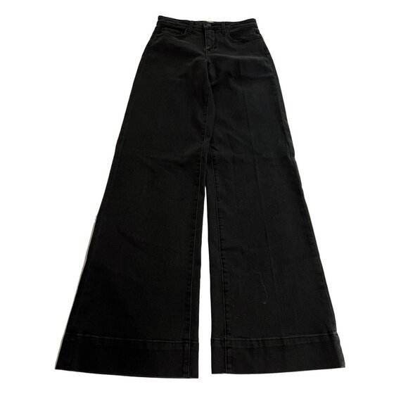 L'Agence High Rise Wide Leg Jeans in Washed Black - Picture 1 of 5